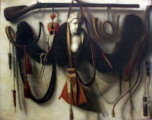 Still Life with Bust of Artemis, Hunting Weapons and Devices